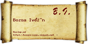Bozsa Iván névjegykártya